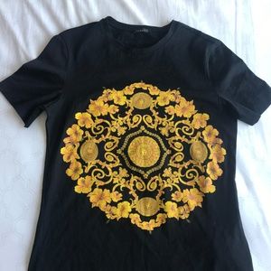 Genuine Versace - GOLD HIBISCUS MOTIF T-SHIRT